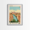 Ravenna Italy Travel Poster Framed Canvas Print, Midcentury Modern Art, Pop Art Wall Decor, Home Decor, Vacation Gift, Office Art