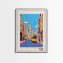 Reims France Travel Poster Framed Canvas Print, Midcentury Modern Art, Pop Art Wall Decor, Home Decor, Vacation Gift, Bedroom Art