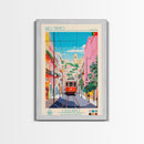 Rio Tinto Portugal Travel Poster Framed Canvas Print, Midcentury Modern Art, Pop Art Wall Decor, Scenic Living Room Art, Bedroom Decor