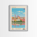 Saransk Russia Travel Poster Framed Canvas Print, Midcentury Modern Art, Pop Art Wall Decor, Living Room Art, Bedroom Decoration