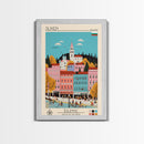 Sliven Bulgaria Travel Poster Framed Canvas Print, Midcentury Modern Art, Pop Art Wall Decor, Living Room Art, Vacation Gift