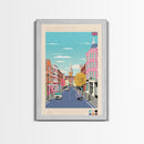 Southampton United Kingdom Travel Poster Framed Canvas Print, Midcentury Modern Art, Pop Art Wall Decor, Scenic Wall Art, Office Art