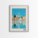 Split Croatia Travel Poster Framed Canvas Print, Midcentury Modern Art, Pop Art Wall Decor, Home Decor, Bedroom Art
