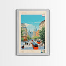 Vienna Austria Travel Poster Framed Canvas Print, Midcentury Modern Art, Pop Art Wall Decor, Living Room Art, Scenic Wall Art