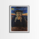 The Scream But With A Hamburger Halloween Artwork, Perfect for Adding a Touch of Spooky Humor to Your Wall Decor