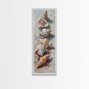 Vertical Printed Canvas Art of Seashells on Coast, Coastal Wall Art Print for Beach House, Beachy Decor, Large Wall Art, Framed Canvas Art