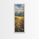 Idyllic Riverside Scene In A Deep Forest Gorge Skinny Art Framed Canvas Print For Living Room Or Guest Room Wall Art