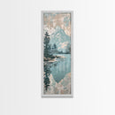 Urban Skyline with Majestic Mountain Background, Contemporary Cityscape Framed Canvas Print, Ideal for Modern Urban Wall Art