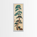 Japanese Pines Artistic Interpretation Tall Branches Skinny Art Tall Art Framed Canvas Print Japanese Style Art Ukiyo-e Art Wood Block Print Classic