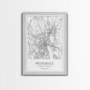 Providence Street Map, Rhode Island Map, City Map Art, Minimalist Art, Wall Art, Canvas Print, Bedroom Wall Décor, Gift For Couples, by NuevArt