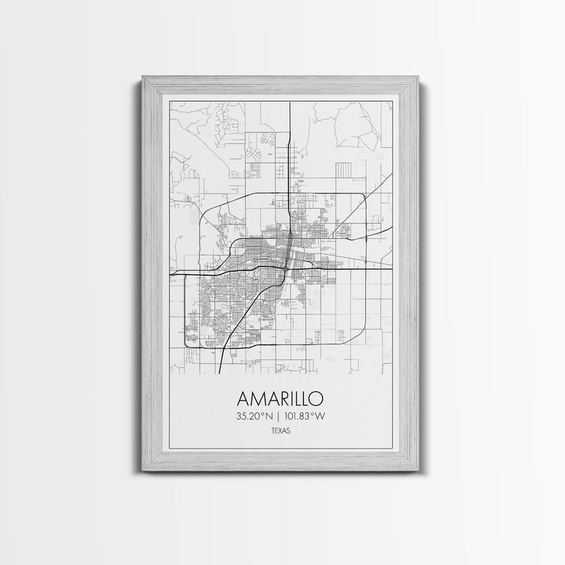 Amarillo Street Map, Texas Map, City Map Wall Decor, Travel Wall Art, Minimalist, Modern Art, Wall Art, Canvas Print, Canvas Wall Art