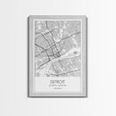 Detroit Street Map, Michigan Map, City Map Art, Minimalist Art, Wall Art, Canvas Print, Wall Art Bedroom, Travel Prints, Gift For Couple