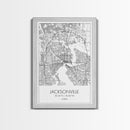 Jacksonville Street Map, Florida Map, City Map Art, Minimalist Art, Wall Art, Canvas Print, Travel Art, Home Wall Art, Travel Gifts For Men