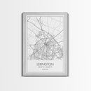 Lexington Street Map, Kentucky Map, City Map Art, Modern Wall Art, Wall Art, Canvas Print, Travel Wall Art, Dorm Room Décor, Engagement Gift