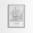 Louisville Street Map, Kentucky Map, City Map Art, Modern Art, Wall Art, Canvas Print, Travel Wall Art, Wall Décor Bedroom, Gifts For Dad
