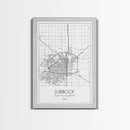Lubbock Street Map, Texas Map, City Map Art, Modern Art, Wall Art, Canvas Print, Travel Print, Farmhouse Wall Décor, Boyfriend Gift