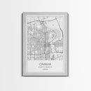 Omaha Street Map, Nebraska Map, City Map Art, Modern Art, Wall Art, Canvas Print, Living Room Wall Art, Travel Gifts For Men, Travel Art