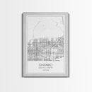 Ontario Street Map, California Map, City Map Art, Modern Art, Wall Art, Canvas Print, Bedroom Prints, Birthday Gift, Travel Wall Décor