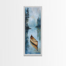 Canoe Painting Framed Canvas Print Lake Tahoe Art Nautical Wall Art Coastal Decor Rustic Art Above Sofa Art Extra Wide Art
