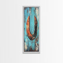 Rustic Horseshoe Art Framed Canvas Print Wabi Sabi Wall Art Farmhouse Decor Western Art Rustic Wall Art Above Sofa Art