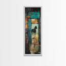 Mysterious Horse Silhouette Framed Canvas Print Moody Art Rustic Wall Art Southwest Wall Art Extra Tall Narrow Art