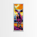 Pop Art Longhorn Canvas Print colorful cow art rustic wall art southwest wall art living room art above sofa art gift idea for her
