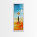 Abstract Cross Painting Framed Canvas Print rustic wall art, fruit of the spirit wall art, moody art, spiritual painting, Christian art