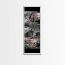 Western Windmill Art, Canvas Print, rustic décor, windmill wall art, farmhouse art, extra wide art, Joshua tree art, southwest wall art