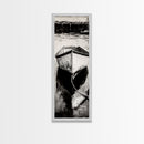 Monochrome Boat Reflection Framed Canvas Print nautical painting moody art coastal wall art nautical wall art gift idea for him