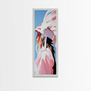 Pink Headdress Woman Canvas Print Wall Art Colorful Graffiti Wall Art Tall Narrow Art