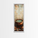 Rustic Water Fountain Zen Wall Art Framed Canvas Print Wabi Sabi Art Minimalist Art Above Bed Wall Art Farmhouse Art