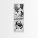 Straw Cowboy Hat, Beach Photography, Framed Canvas Print, Coastal Cowgirl, Wall Art, Rustic Décor, Minimalist Wall Art