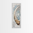 Abstract Horn Art Rustic Wall Decor Framed Canvas Print | Wabi Sabi Art | Minimalist Art | Neutral Home Decor | Textured Painting