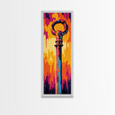 Bold Pop Art Key Painting Framed Canvas Print | Graffiti Wall Art | Blotter Art | Retro Wall Art | Colorful Modern Decor
