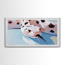 Snake Painting, Pink and Blue Wall Art, Whimsical Art, Reptile Lover Gift, Nature Art, Framed Canvas Print, Modern Decor, Moody Art