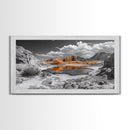 Desert Oasis Reflection Canvas Print Joshua Tree Art Southwest Wall Art Panoramic Art Above Sofa Art Gift Idea Rustic Wall Art
