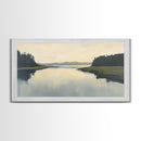 Marsh, Landscape Painting, Minimalist Art, Wabi Sabi Art, Moody Art, Guest Room Art, Above Bed Wall Art, Framed Canvas Print, Extra Wide Art