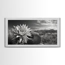 Cactus Bloom, botanical prints, wildflower painting, nature art, scenic mountain landscape, rustic wall art, southwest decor, Framed Canvas Print
