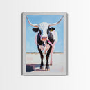Longhorn Cow, Western Wall Art, Rustic Decor, Canvas Print, Southwest Wall Art, Farmhouse Art, Gift Idea, Living Room Art, Boho Art