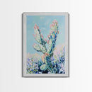 Prickly Pear Cactus, agave painting, southwest wall art, botanical prints, gift idea for her, boho art, desert decor, Canvas Print