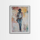 Cowboy, Vintage Horse Art, Southwest Wall Art, Rustic Wall Art, Canvas Print, Above Couch Art, Bedroom Art, Farmhouse Art