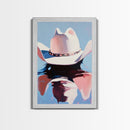 Western Hat, Moody Art, Rustic Wall Art, Farmhouse Art, Canvas Print, Above Bed Wall Art, Southwest Wall Art, Gift Idea For Him