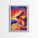 Rattlesnake Sunset, Bold Snake Art, Vibrant Southwest Decor, Wildlife Art, Nature Painting, Canvas Print, Living Room Art