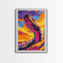 Desert Serpent, Colorful Snake Art, Southwest Wall Art, Boho Home Decor, Wildlife Painting, Framed Canvas Print, Rustic Art