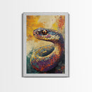 Snake Close-Up, Bold Reptile Painting, Southwest Art, Moody Animal Art, Desert Wall Art, Unique Home Decor, Canvas Print