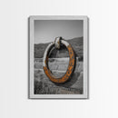 Rustic Metal Ring, Wabi Sabi Wall Art, Rustic Decor, Farmhouse Art, Minimalist Art, Weathered Metal Art, Canvas Print, Gift Idea