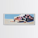Lizard Art, Framed Canvas Print, Whimsical Art, Moody Art, Extra Wide Art, Southwestern Decor, Rustic Wall Art, Above Sofa Art, Gift Idea