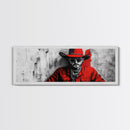 Cowboy Portrait, Rustic Art, Cowboy Painting, Western Wall Art, Extra Wide Art, Framed Canvas Print, Gift Idea, Panoramic Art