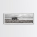 Coastal Wagon, Wabi Sabi Art, Canvas Print, Coastal Landscape Art, Rustic Wall Art, Extra Wide Art, Moody Art, Above Couch Art