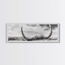 Bull Horns, bull and bear art, rustic art, dark romance painting, wabi sabi wall art, minimalist art, framed canvas print